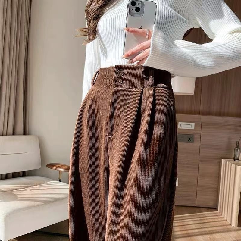 Pantaloni a gamba larga in velluto