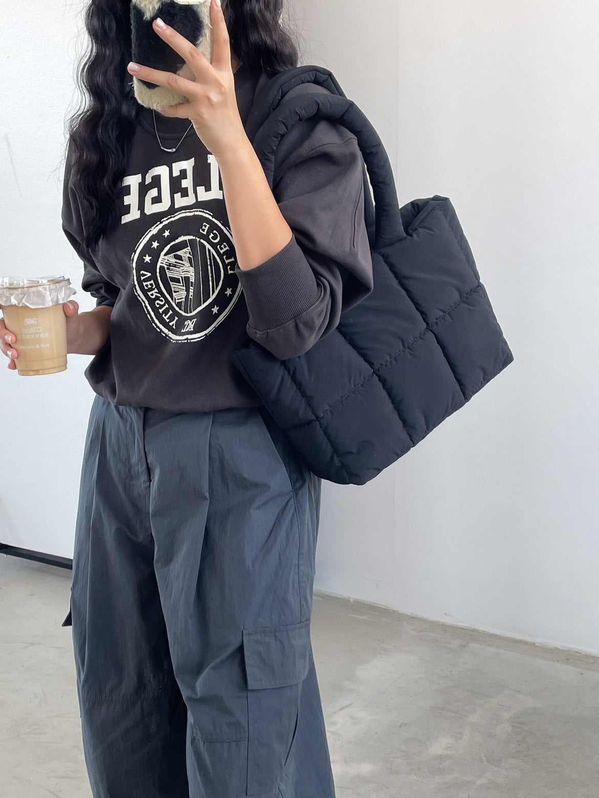 Borsa shopper trapuntata