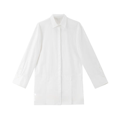Gonna a camicia blu da donna, modello Multiple Wear Younger, con maniche lunghe