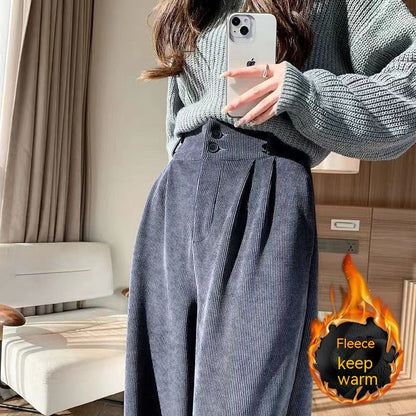Pantaloni a gamba larga in velluto