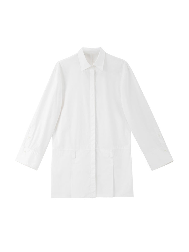 Gonna a camicia blu da donna, modello Multiple Wear Younger, con maniche lunghe