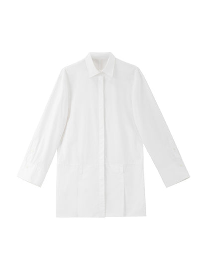 Gonna a camicia blu da donna, modello Multiple Wear Younger, con maniche lunghe