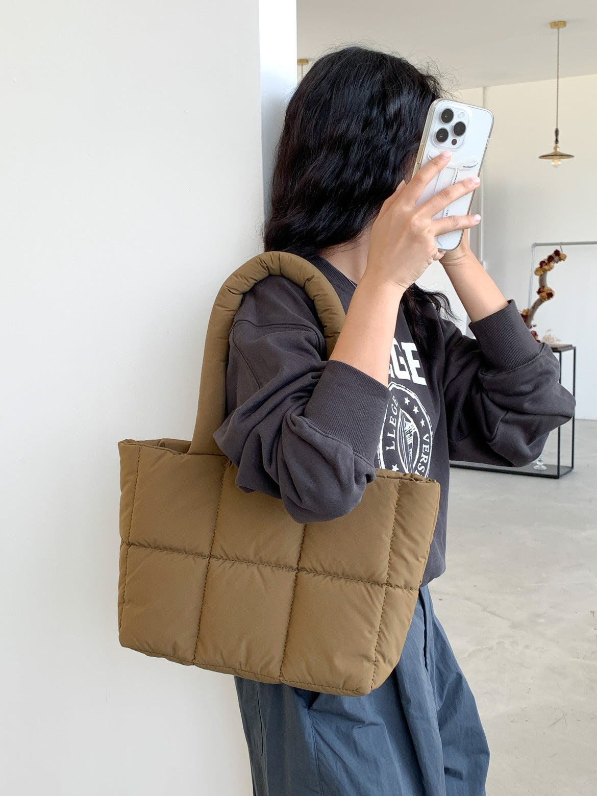 Borsa shopper trapuntata