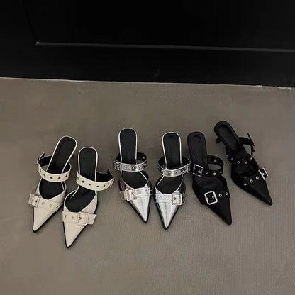 Eleganti Slip On con Tacco 5 cm e Borchie