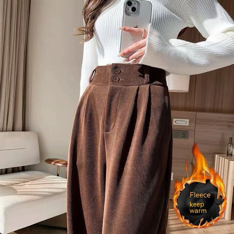 Pantaloni a gamba larga in velluto