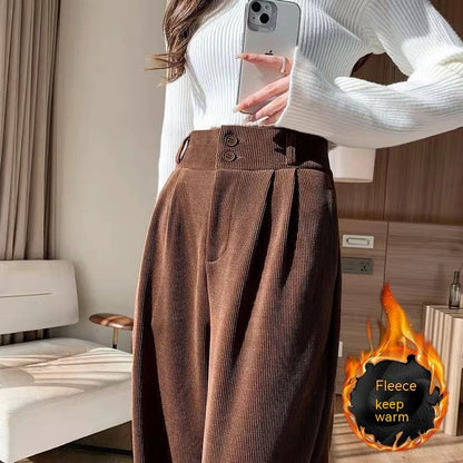 Pantaloni a gamba larga in velluto
