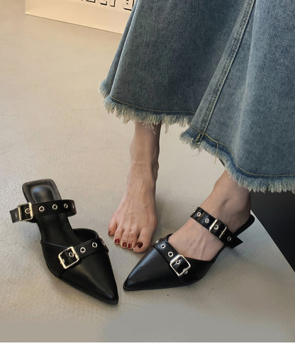 Eleganti Slip On con Tacco 5 cm e Borchie